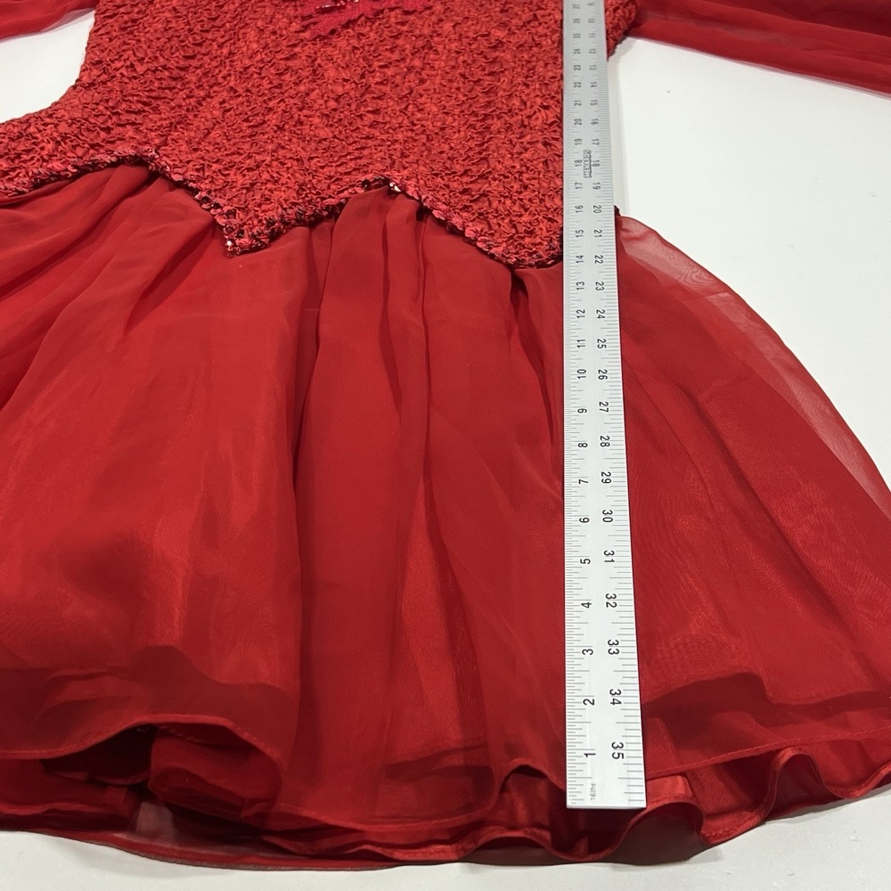Vintage 4 U New York Red Sequined And Beaded 1980 Party Dress Size L - Picture 12 of 12
